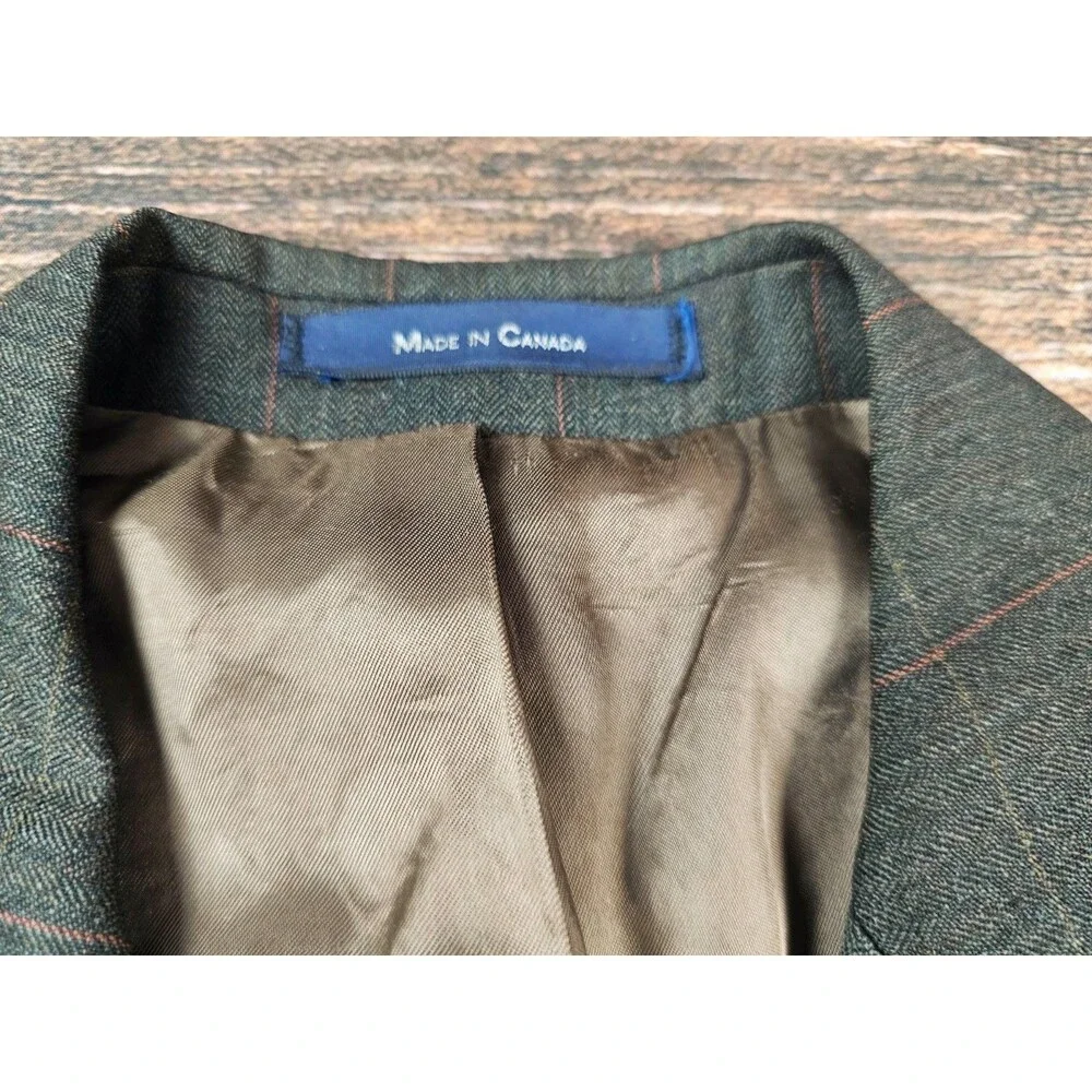 Polo University Mens 40S Brown Widowpane 2-Btn Blazer Jacket Sport Coat Wool EUC - Picture 7 of 12